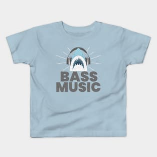 BASS MUSIC  - Shark (grey) Kids T-Shirt